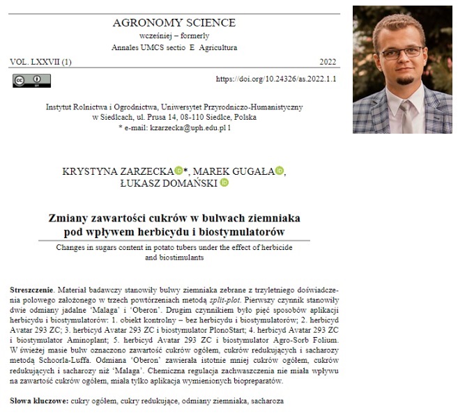 Another scientific article Łukasza Domańskiego, M.Sc. SD zdj 2