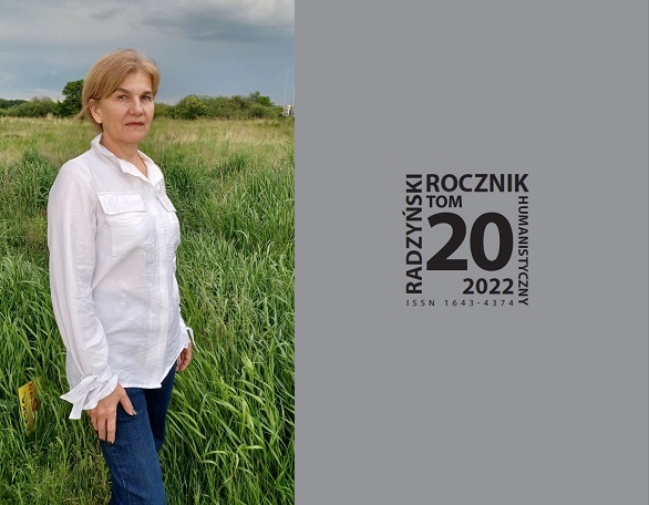 An article of Anna Kłoś, MA - the doctoral student at the Siedlce University Doctoral School Anna Klos stoi i okladka RRH